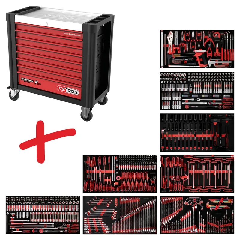 KS Tools 825.8660 Werkstattwagen Herstellerfarbe: Schwarz, Rot by KS Tools – product image 1 of 3