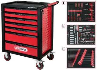 KS Tools 826.7215 Servante datelier Tôle dacier Couleur: noir, rouge de KS Tools – image du produit 1 sur 3
