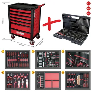KS Tools 826.7598 Servante datelier Tôle dacier Couleur: noir, rouge de KS Tools – image du produit 2 sur 2