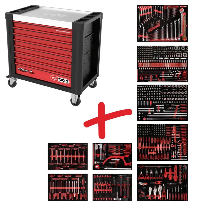 KS Tools 830.9706 Werkstattwagen Herstellerfarbe: Schwarz, Rot de KS Tools – image du produit 1 sur 3
