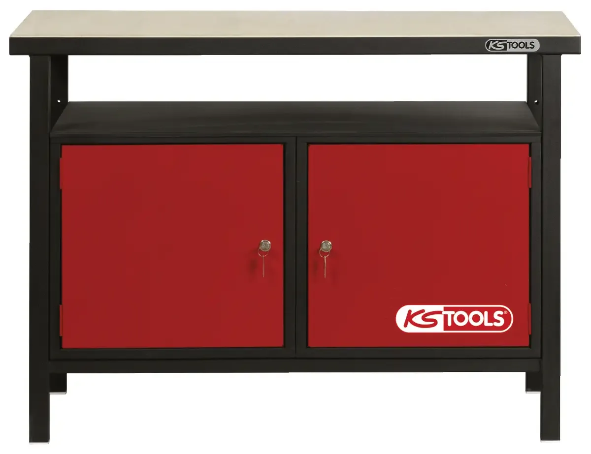 KS Tools 865.0002 Werkbank (b x h x d) 1200 x 840 x 600 mm Zwart, Rood van KS Tools, Zwart, Rood – productafbeelding