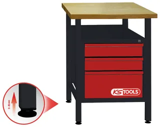 KS Tools 865.0010 Établi (l x H x P) 600 x 840 x 600 mm noir, rouge de KS Tools – image du produit 3 sur 3