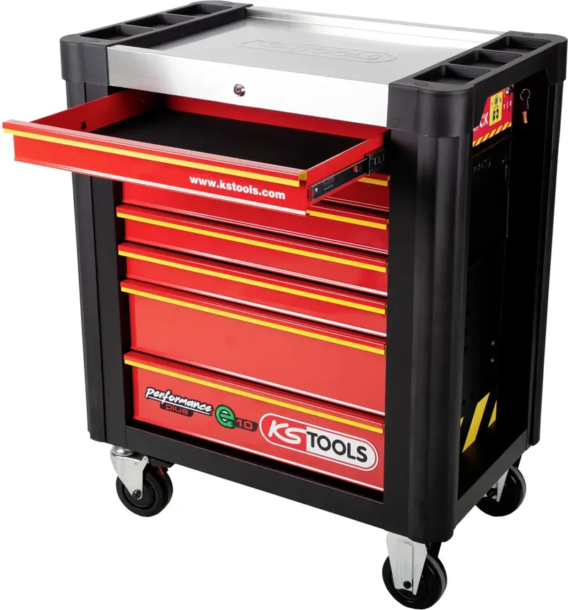 KS Tools 873.0007 Werkstattwagen Stahlblech Herstellerfarbe: Schwarz, Rot fra KS Tools – produktbillede 1 af 3