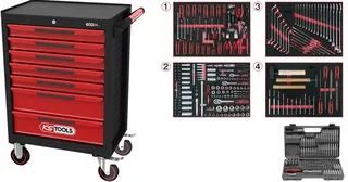 KS Tools 897.7515 Werkstattwagen Stahlblech Herstellerfarbe: Schwarz, Rot by KS Tools – product image 1 of 2