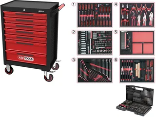 KS Tools 897.7598 Werkstattwagen Stahlblech Herstellerfarbe: Schwarz, Rot by KS Tools – product image 1 of 2