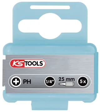 KS Tools 910.2201 910.2201 Kreuzschlitz-Bit Antrieb: 1/4 (6.3 mm) Abtrieb: Kreuzschlitz Phillips PH 1 25.0 mm by KS Tools – product image 1 of 2