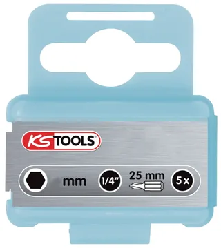 KS Tools 910.2261 910.2261 Sechskant-Bit Antrieb: 1/4 (6.3 mm) Abtrieb: Sechskant 5 mm 25 mm de KS Tools – image du produit 1 sur 2