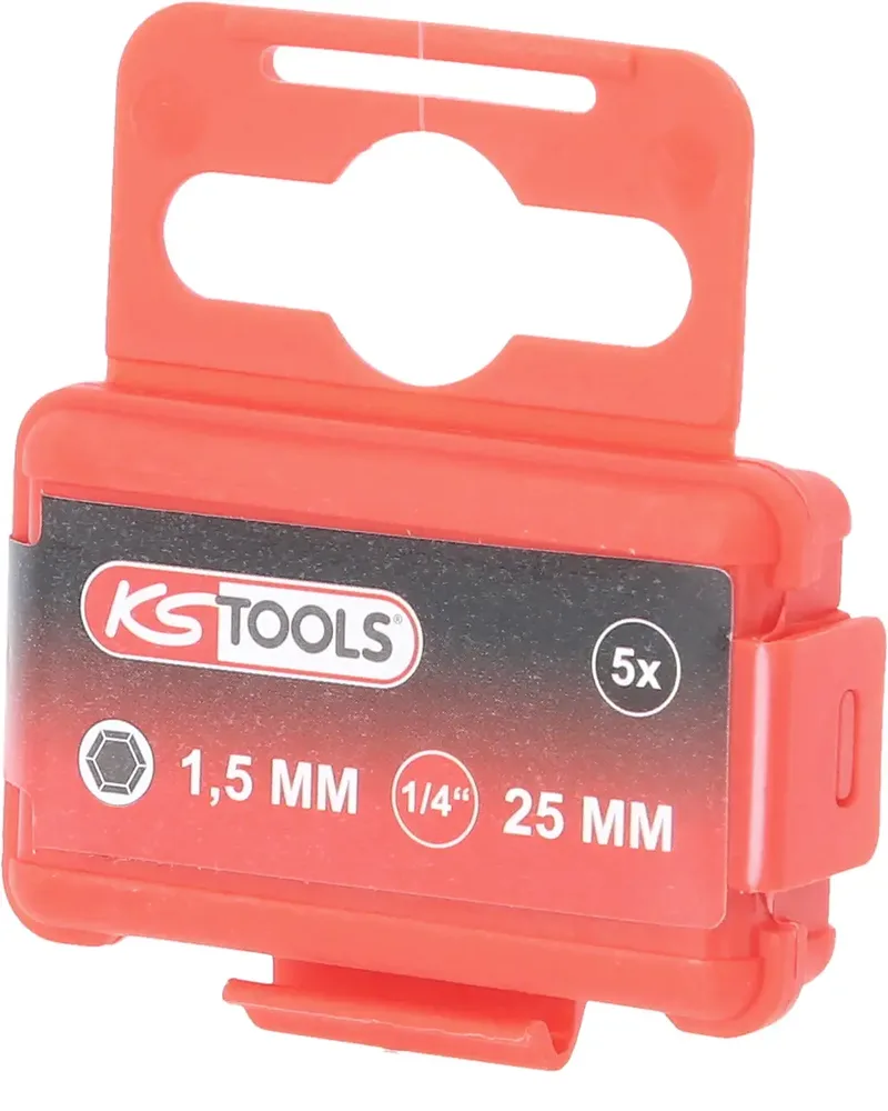 KS Tools 911.8395 911.8395 Sechskant-Bit Antrieb: 1/4 (6.3 mm) Abtrieb: Innen-Sechskant 1.5 mm 25 mm von KS Tools – Produktbild 2 von 2