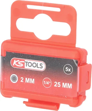 KS Tools 911.8396 911.8396 Sechskant-Bit Antrieb: 1/4 (6.3 mm) Abtrieb: Innen-Sechskant 2 mm 25 mm fra KS Tools – produktbillede 2 af 2