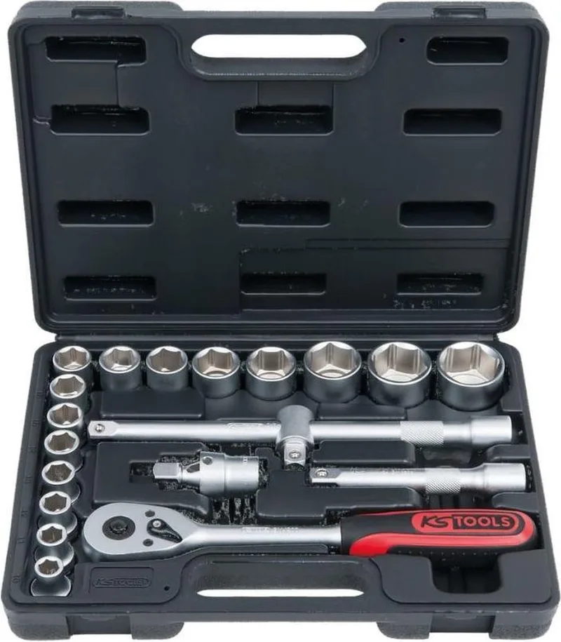 KS Tools 9110620 Serie - Dopsleutelset - 1/2" - 20 Stuks - Chroom-vanadiumstaal by KS Tools, Chromaat, Mat-satijn – product image
