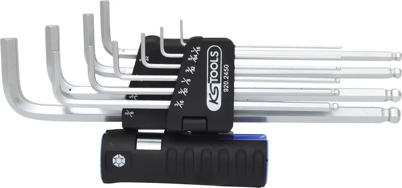 KS Tools 9202450 Inbus Haakse schroevendraaierset 5/64 inch, 3/32 inch, 1/8 inch, 5/32 inch, 3/16 inch, 1/4 inch, 5/16 inch, 3/8 inch, 1/2 inch, 9/16 inch von KS Tools – Produktbild 1 von 2