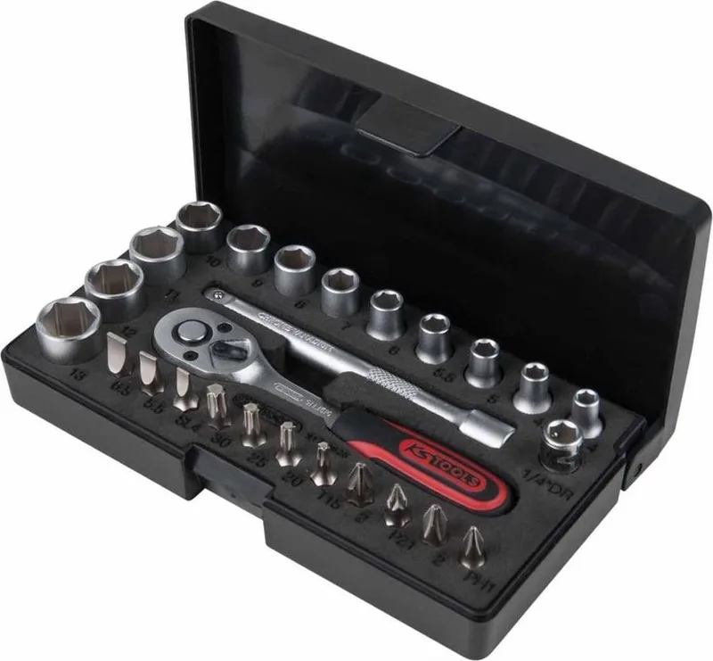 Ratelsleutel. doppen en bit set 1/4'' 26-delig 917.0626 by KS Tools, Kleurloos – product image