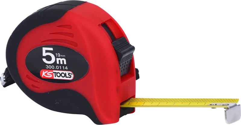 rolmaat met vastzetter zwart-rood 5m 19 mm - 300.0114 de KS Tools, Rood zwart – image du produit