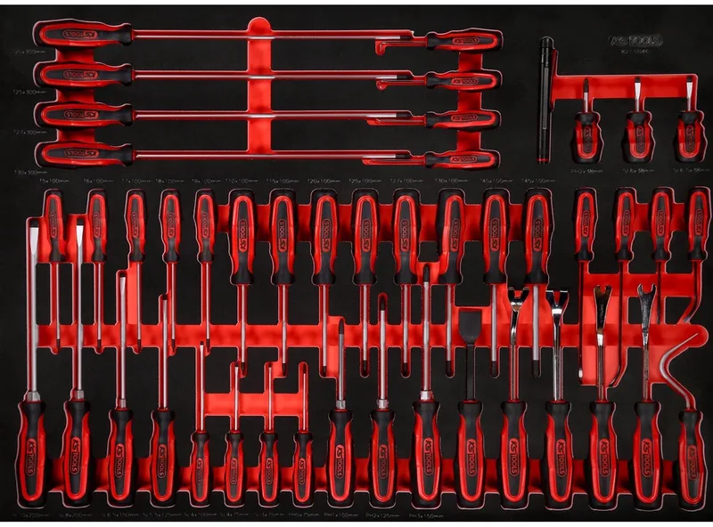 Schroevendraaierset in schuimrubberen inzet 46-delig - 8... by KS Tools, Red – product image