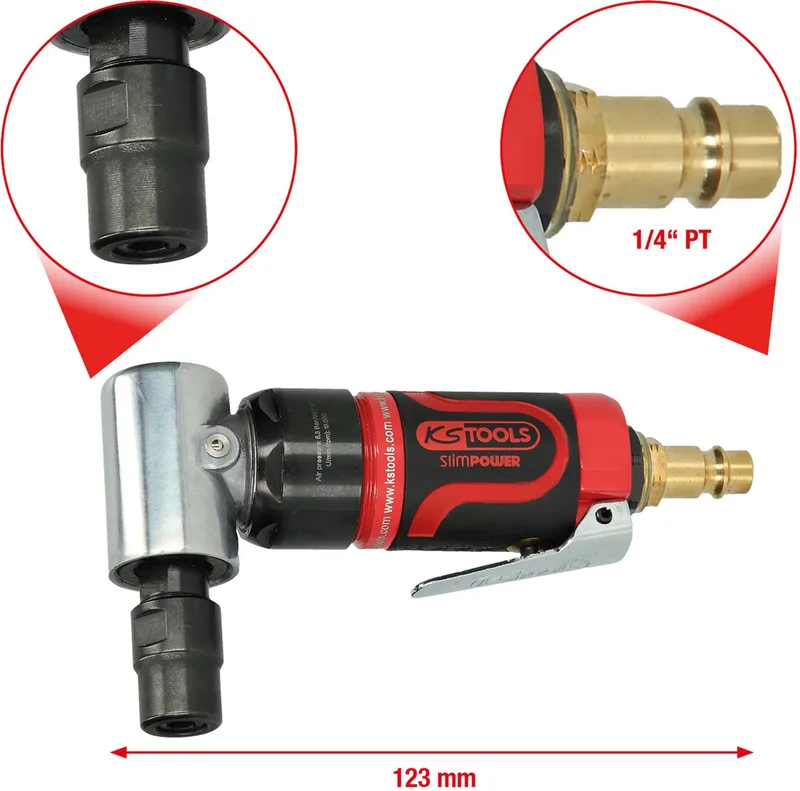 SlimPOWER - mini-pneumatische haakse slijper - 19.000 rpm - Ergonomisch ontwerp de KS Tools – image du produit