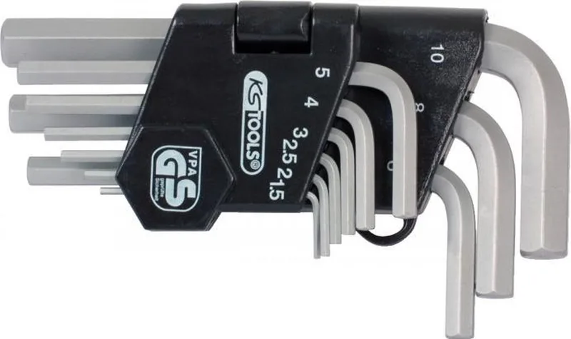 Stiftsleutel set van binnenzeskant in klaphouder by KS Tools, Black – product image