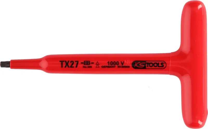 T-Griff-Torx-Stiftschlüssel mit Schutzisolierung, T27, 160 mm KS Tools 117.2416 de KS Tools – image du produit
