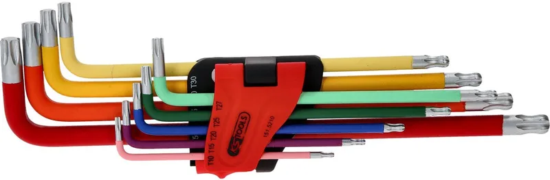 TX Haakse schroevendraaierset T 10, T 15, T 20, T 25, T 27, T 30, T 40, T 45, T 50 9-delig by KS Tools, Kleurloos – product image