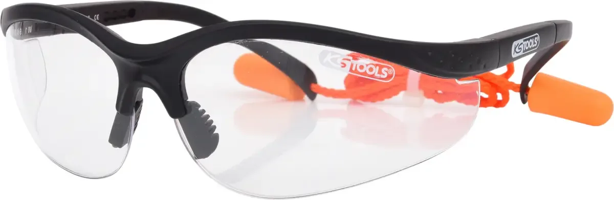 Veiligheidsbril-transparant, met oordopjes KS Tools 310.0176 van KS Tools – productafbeelding