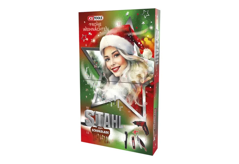 Werkzeugset KS Tools Adventskalender 2025 mit 1/4 eMONSTER Akku-Bit-Schrauber-Satz by KS Tools, Multicolour – product image 1 of 5