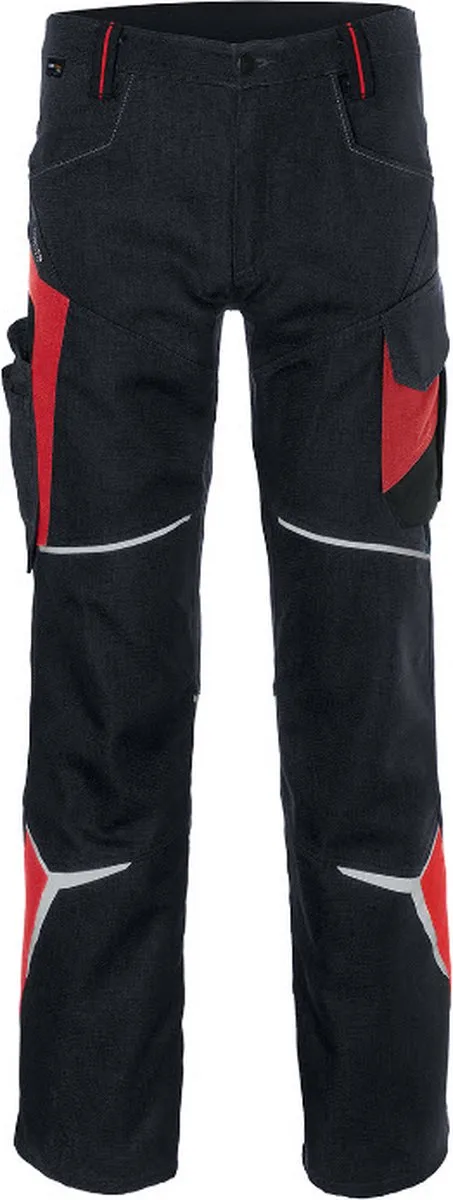 Bodyforce werkbroek 2225 - Zwart | Rood de Kübler, Noir, Rouge, 62 – image du produit