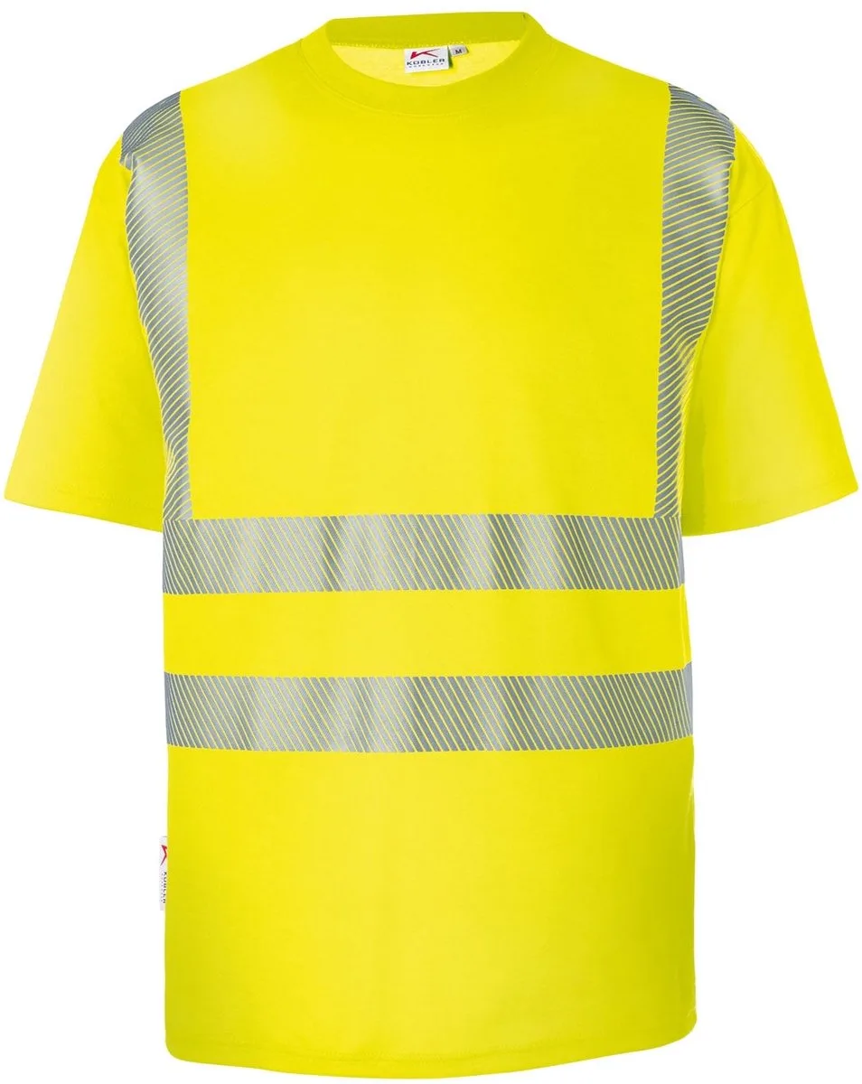 PSA HIGH VIS 50438227 Hi Vis Reflecterend Korte Mouw Werk T-shirt HEREN - UPF 40+ - Krasvrij - 180 g/m² de Kübler, Jaune – image du produit