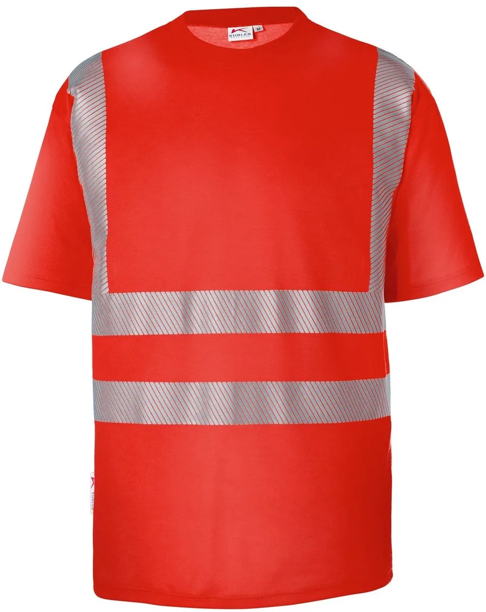 PSA HIGH VIS 50438227 Korte Mouw Hi Vis Reflecterend Werk T-shirt HEREN Signaalrood - UV 40+ - 180 g/m² von Kübler, Rot – Produktbild