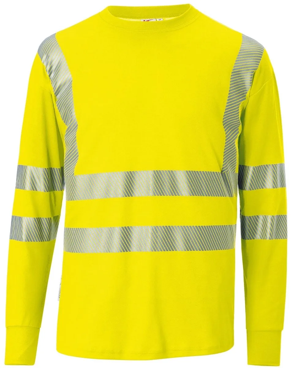 PSA HIGH VIS 50458227 Lange mouw Hi Vis Reflecterend Werk T-shirt HEREN - Klasse 3 - UPF 40+ - 180 g/m² von Kübler, Gelb – Produktbild