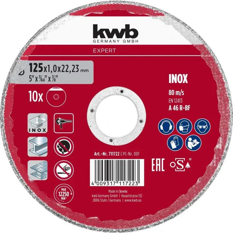 10 doorslijpschijven 125x1,2mm KWB från KWB – produktbild