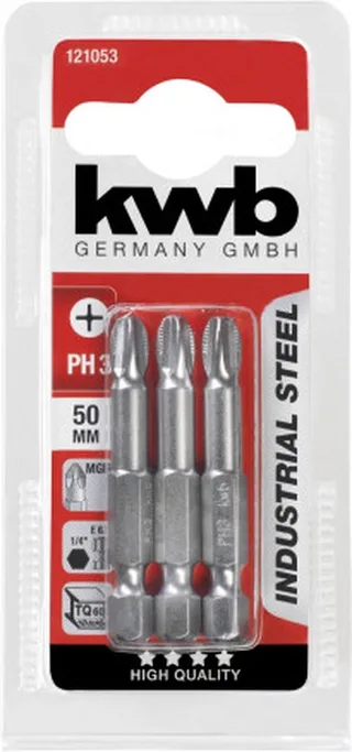 3 SCHROEFBITS 50 MM PH 3 KAART by KWB – product image 1 of 3