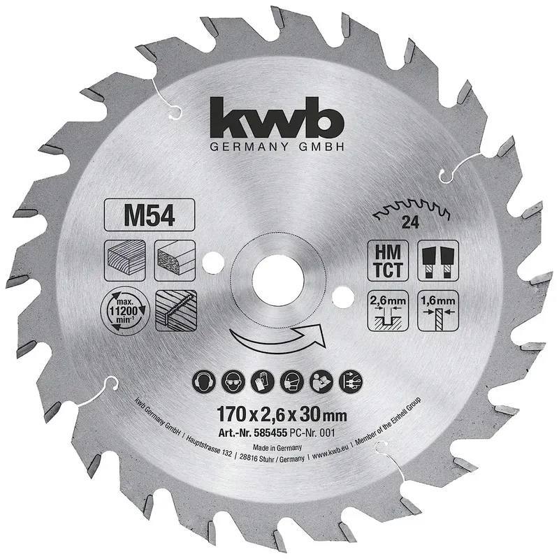 B-PO 100KA 585455 Kreissägeblatt 170 x 30 mm 1 St. by KWB – product image 1 of 2