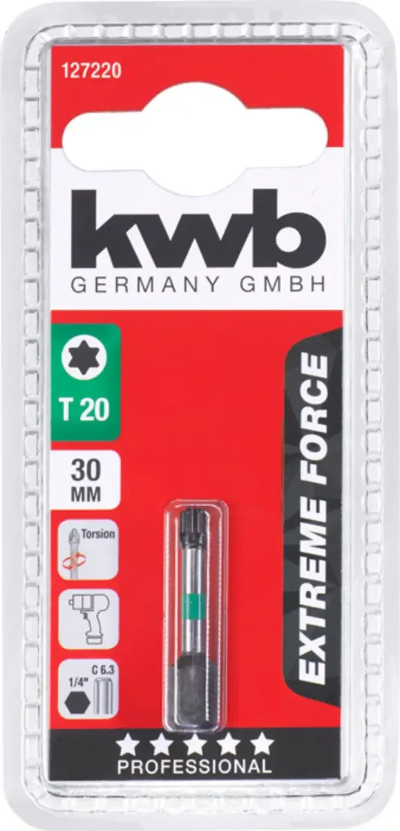 Bit 30mm Impact Torx 20 Kaart von KWB – Produktbild 3 von 3