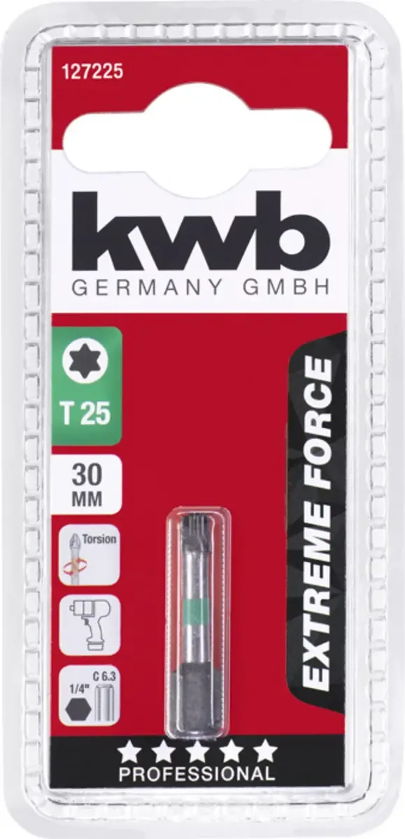 Bit 30mm Impact Torx 25 Kaart by KWB – product image 3 of 3