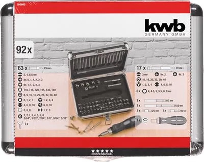 Bit-Set in Aluminiumkoffer - 92-delig de KWB – image du produit