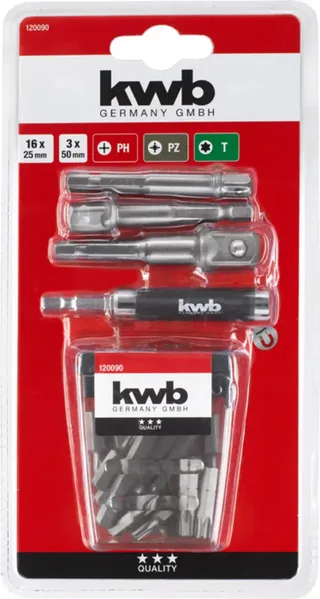 Bitset met verlengstukken en adapter (23-delig) von KWB – Produktbild 3 von 3