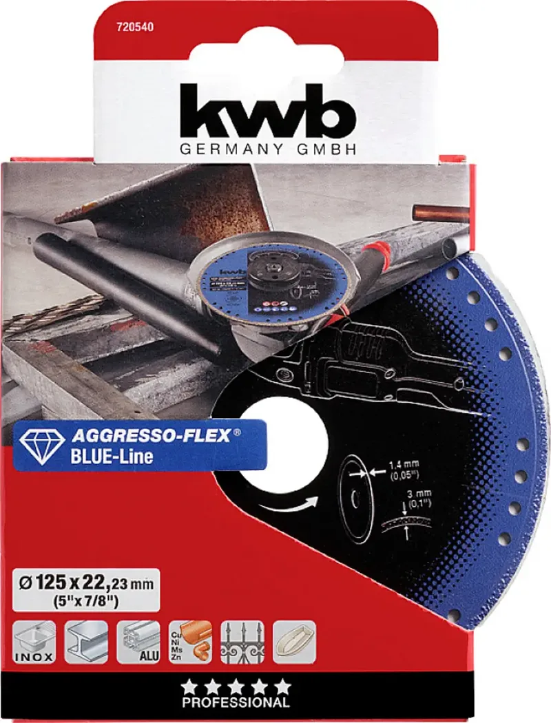 Blue line diamant doorslijpschijf voor metaal - Ø 125 x 1.4 mm de KWB – image du produit 3 sur 3