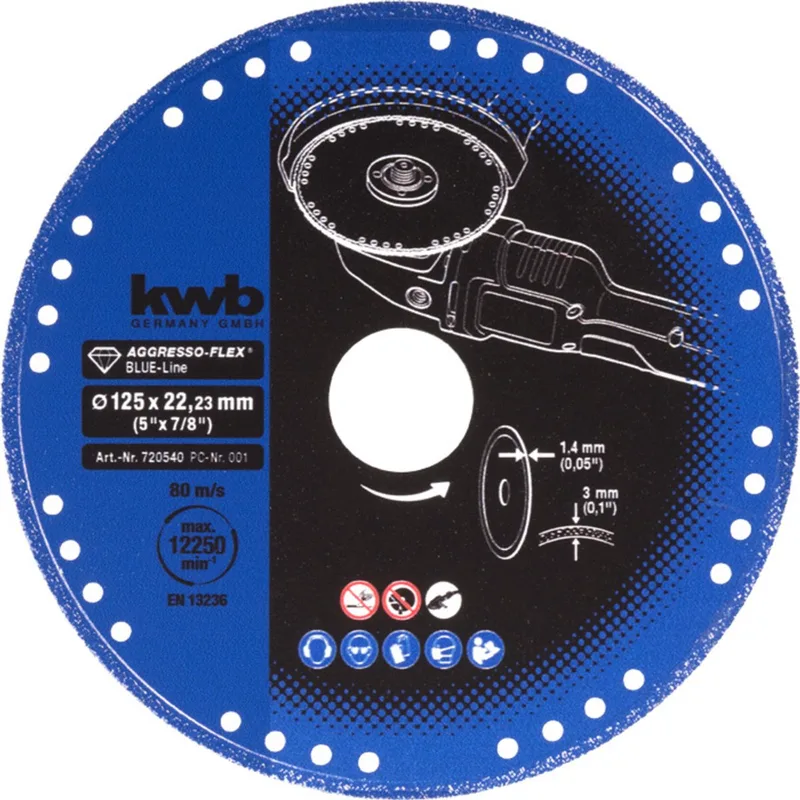 Blue line diamant doorslijpschijf voor metaal - Ø 125 x 1.4 mm de KWB – image du produit 1 sur 3