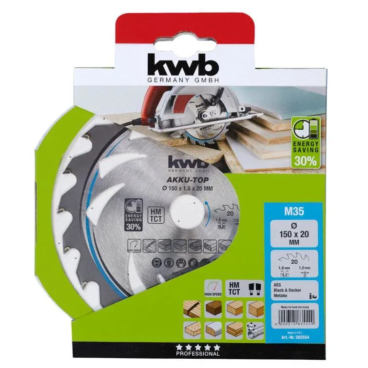 Cirkelzaagblad hm 150x20 35m II KWB von KWB – Produktbild