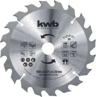cirkelzaagblad HM TCT D160 x D20 20T by KWB – product image 1 of 2