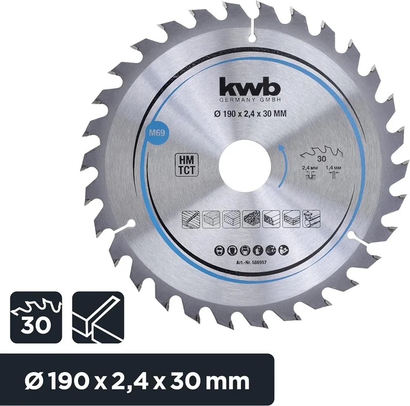 Cirkelzaagblad M69 – 190x30mm (30 tanden) de KWB – image du produit 2 sur 3
