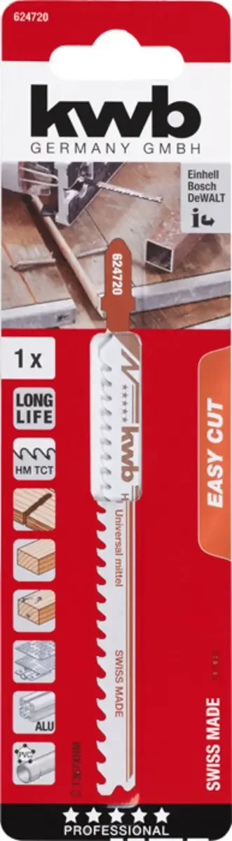 decoupeerzaagblad - Easy cut - 132 mm - Bi metaal - T schacht - Hout - 624720 von KWB – Produktbild 2 von 2