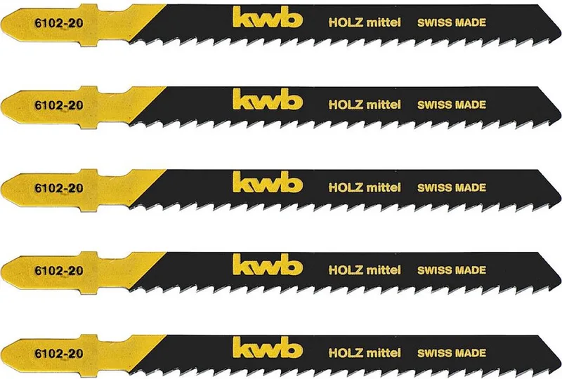 decoupeerzaagblad - T schacht - Middel - Hout en kunststof - 5 stuks de KWB – image du produit