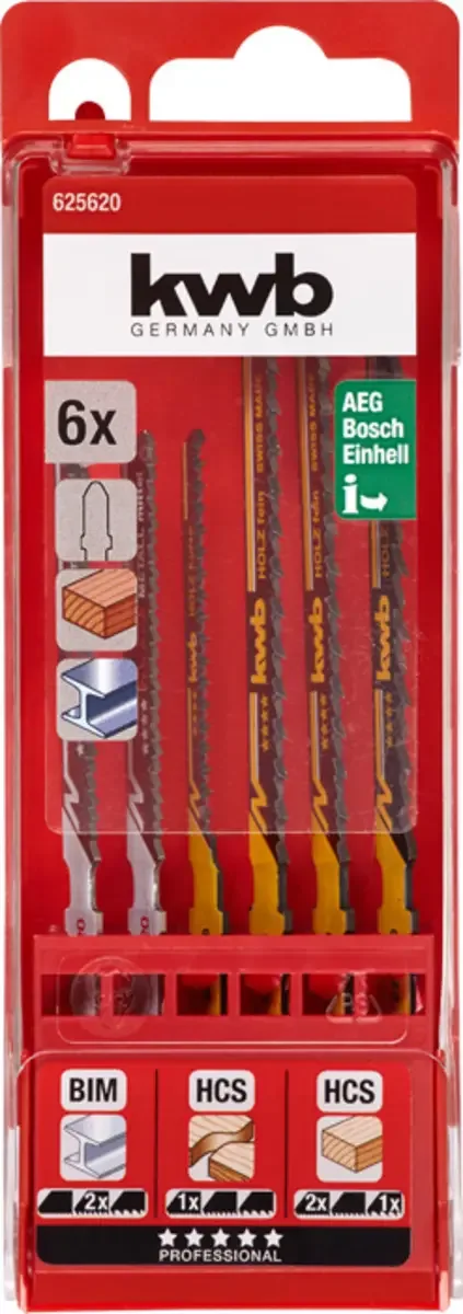decoupeerzaagblad T-schacht set -6 delig by KWB – product image 3 of 3