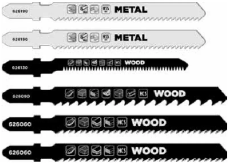 Decoupeerzaagbladen Set – 6-delig – Voor Hout & Metaal – In Cassette by KWB – product image