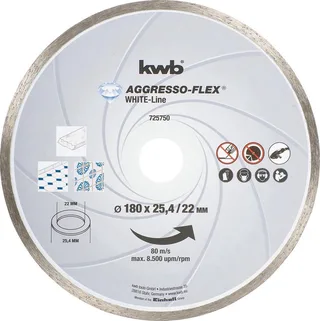Diamantdoorslijpschijf Agresso-Flex White-Line Ø180 mm by KWB – product image 1 of 2