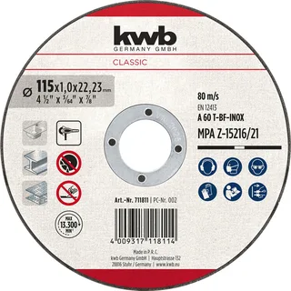 doorslijpschijf, 711811, 115x1,0 mm by KWB – product image 1 of 3