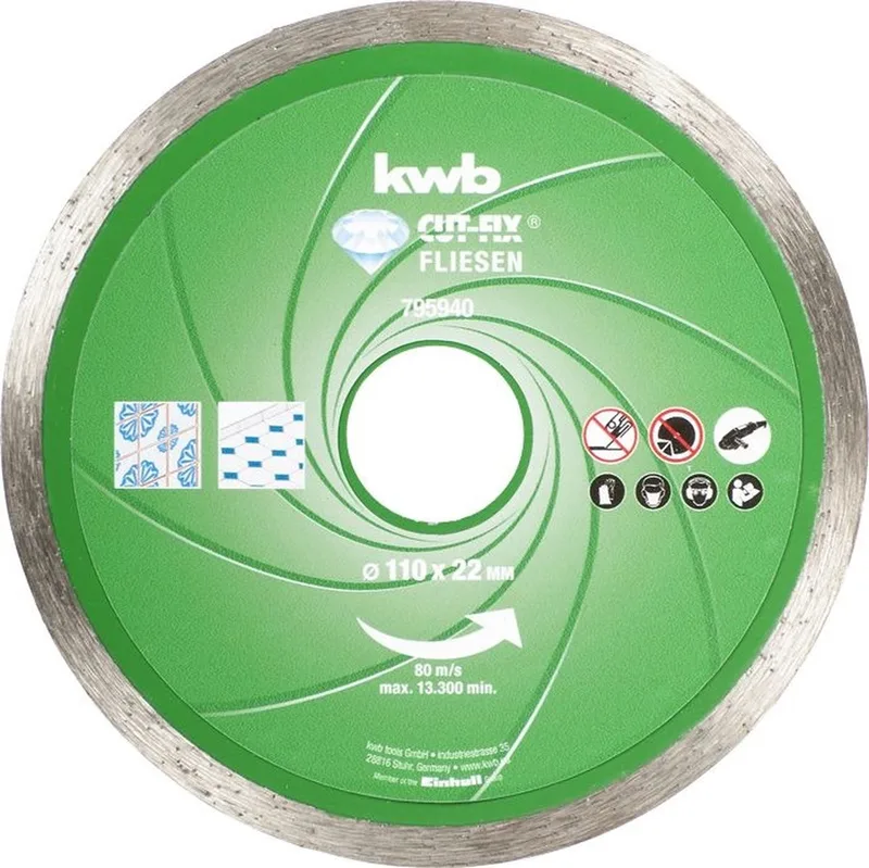 Doorslijpschijf Diamant - voor keramische tegels - 110mm de KWB – image du produit 1 sur 2