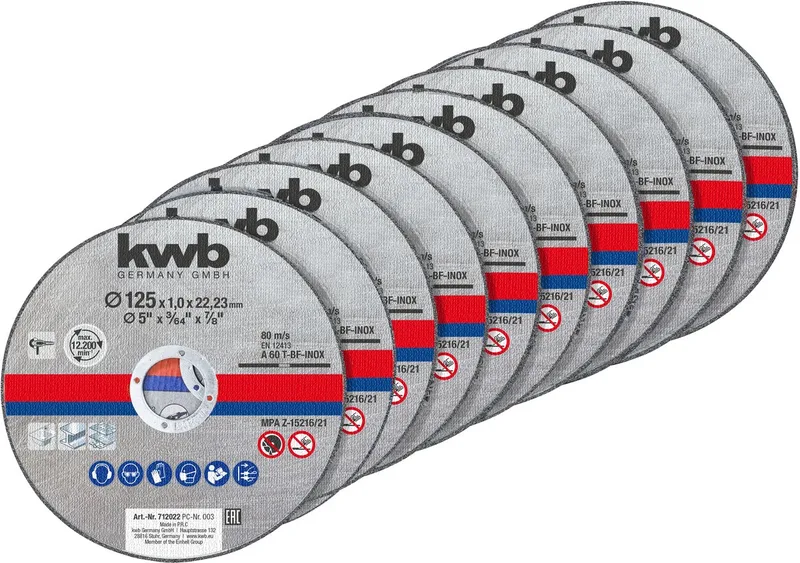 kwb 712022 Jeu de disque à tronçonner 125 mm 10 pc(s) métal de KWB – image du produit 1 sur 3
