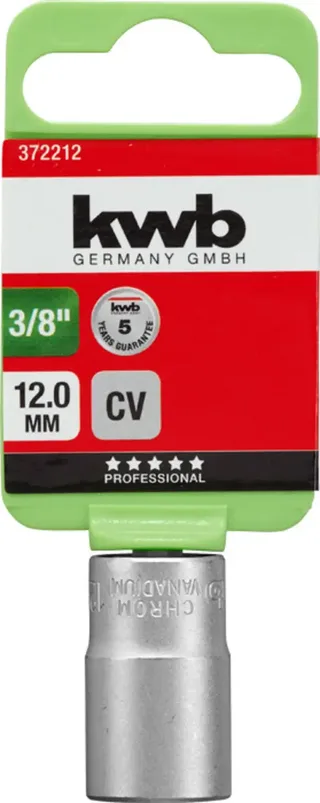 Dopsleutel 3/8" - 12 mm van KWB, Zilver – productafbeelding 2 van 2