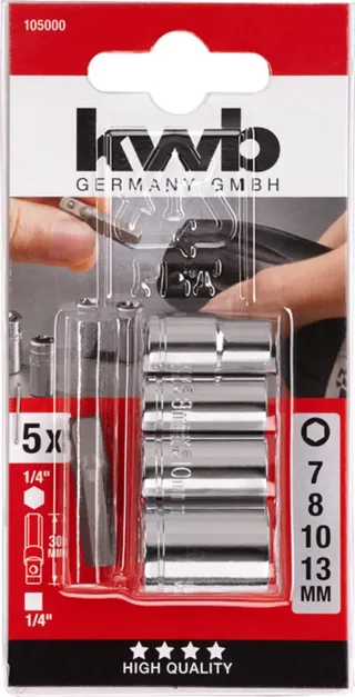 Dopsleutelset en Adapter de KWB, Kleurloos – image du produit 3 sur 3